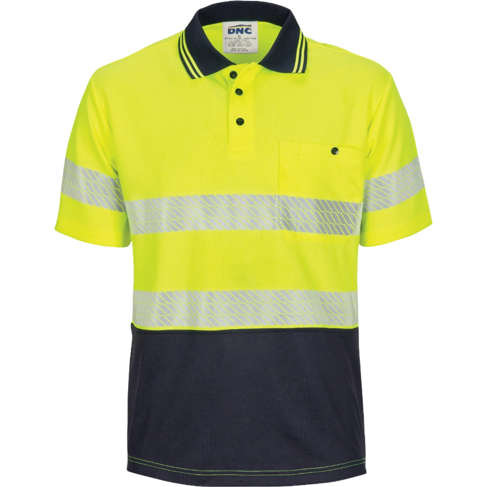 DNC Hi Vis Segmented Tape Micromesh Polo 3511