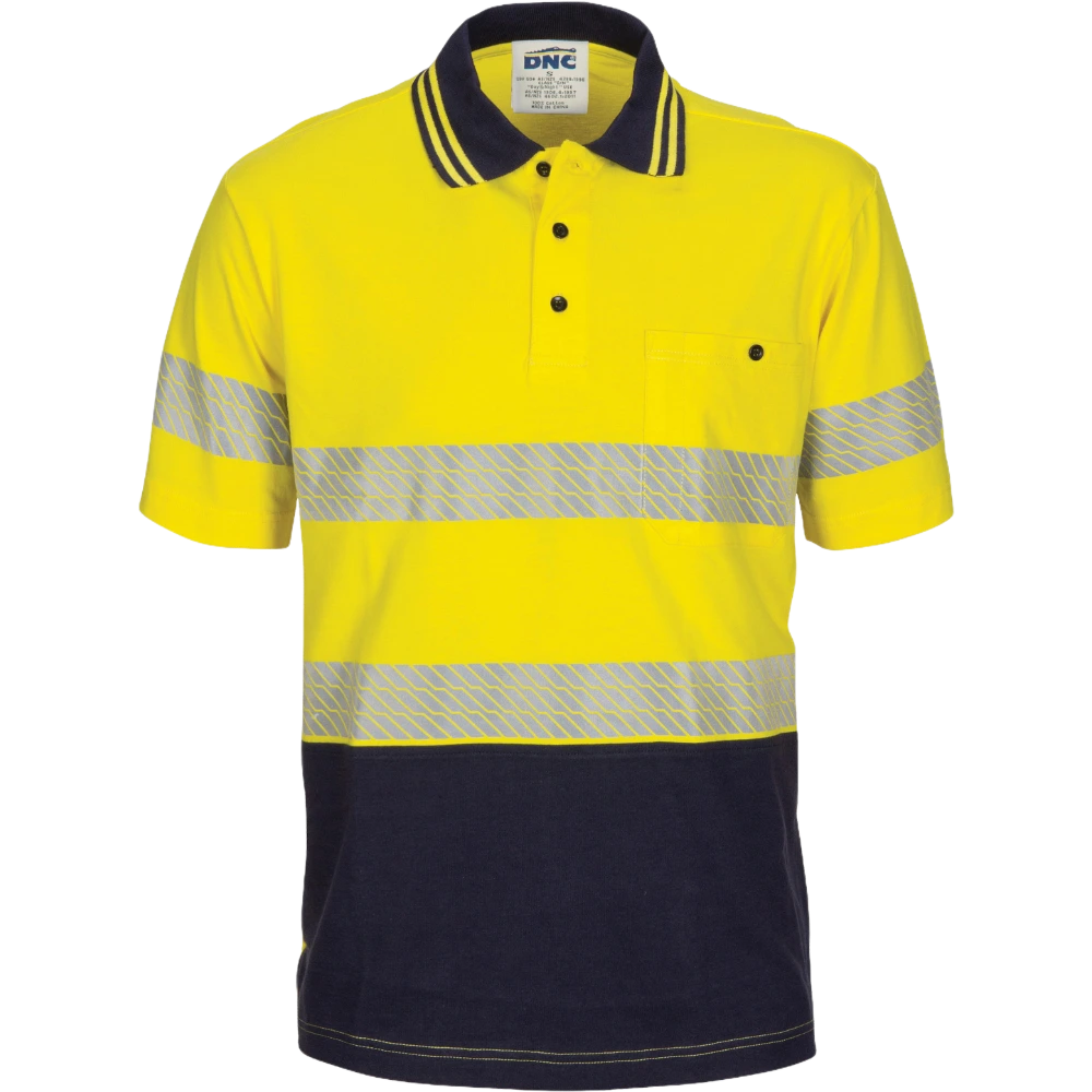DNC Hi Vis Segmented Tape Cotton Polo 3515