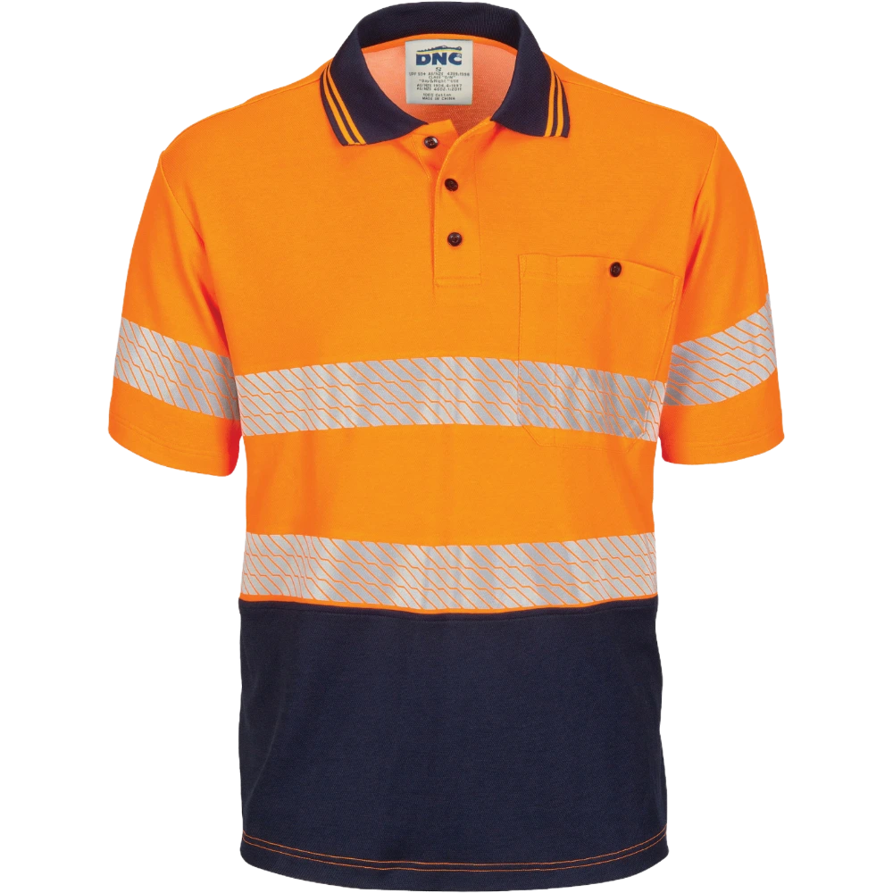 DNC Hi Vis Segmented Tape Cotton Polo 3517