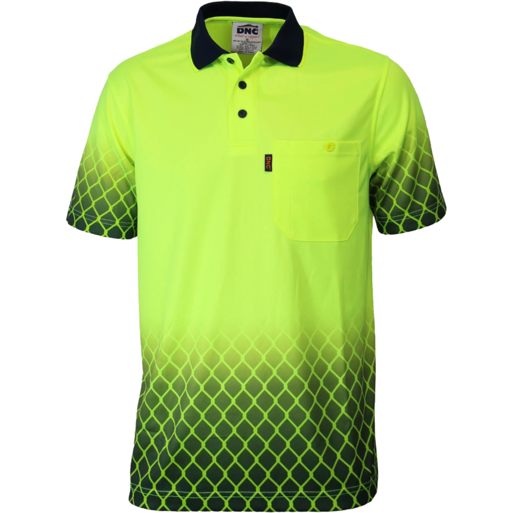 Hi Vis Metal Mesh Sublimated Polo 3551