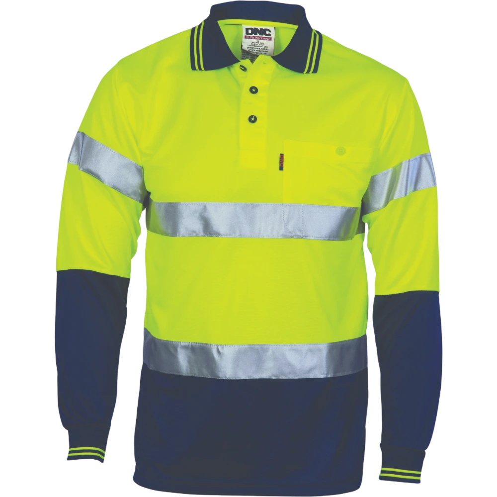DNC HiVis Cool Breathe Polo Shirt CSR R/Tape L/S 3716