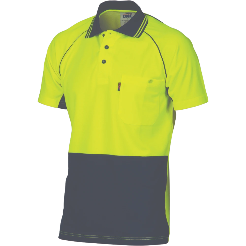DNC HiVis Cotton Backed Cool-Breeze Contrast Polo 3719