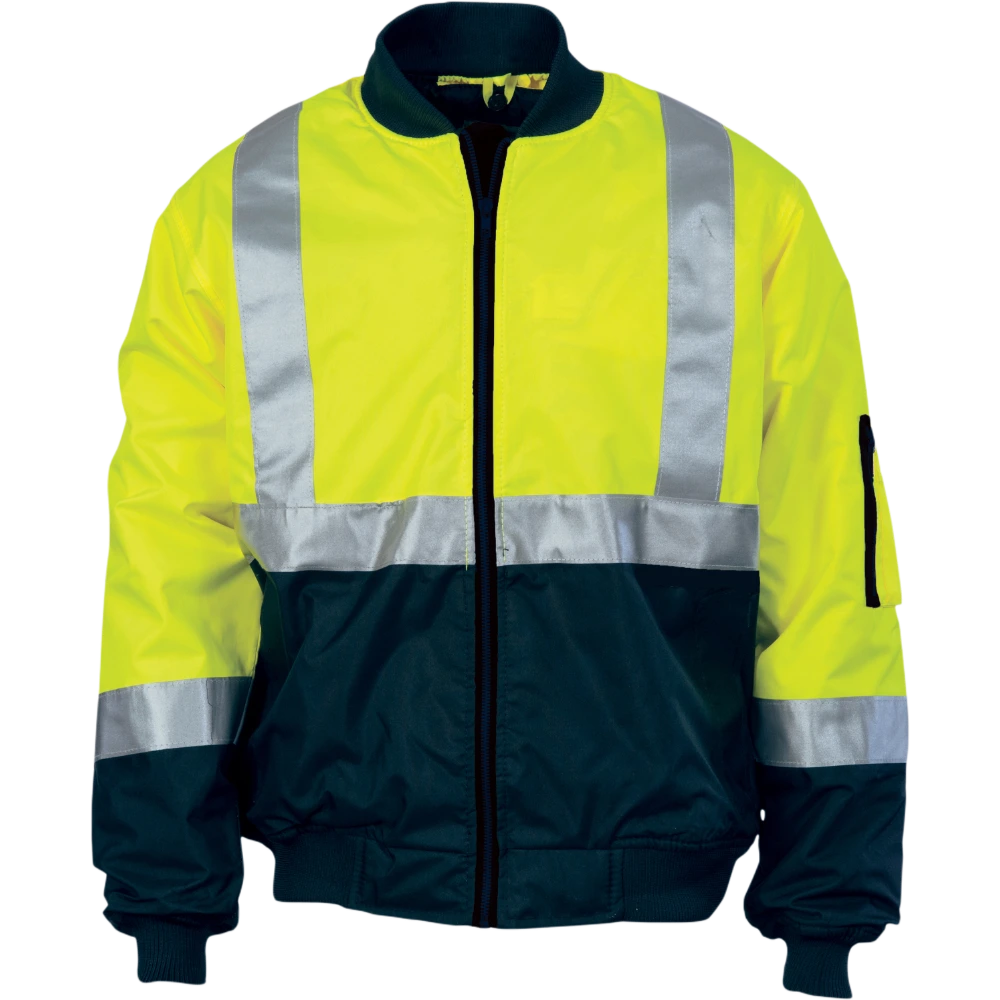 DNC HiVis 2 Tone Bomber Jacket With Reflective Tape 3762
