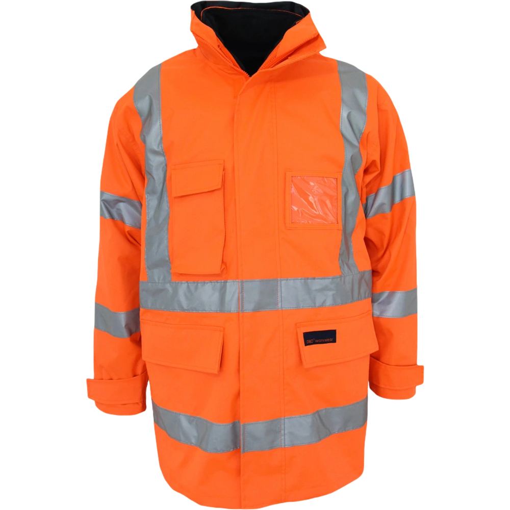 DNC HiVis "X" Back 6 in 1 Rain Jacket Biomotion 3797