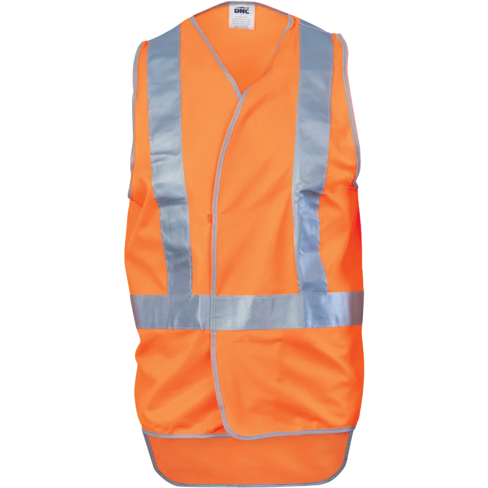 Day/Night Cross Back Safety Vest with Tail 3802
