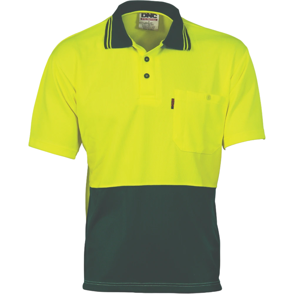 DNC Hi Vis Two Tone Cool Breathe Polo Shirt Short Sleeve 3811