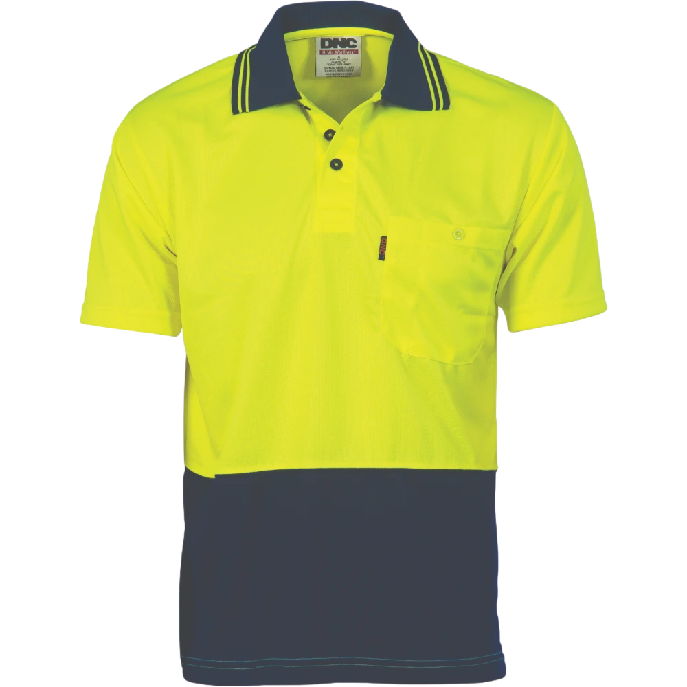 DNC Hi Vis Two Tone Cool Breathe Polo Shirt Short Sleeve 3811