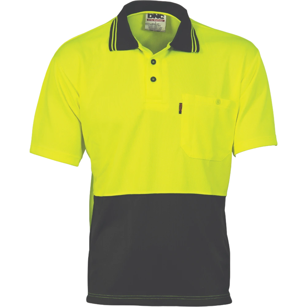 DNC Hi Vis Two Tone Cool Breathe Polo Shirt Short Sleeve 3811