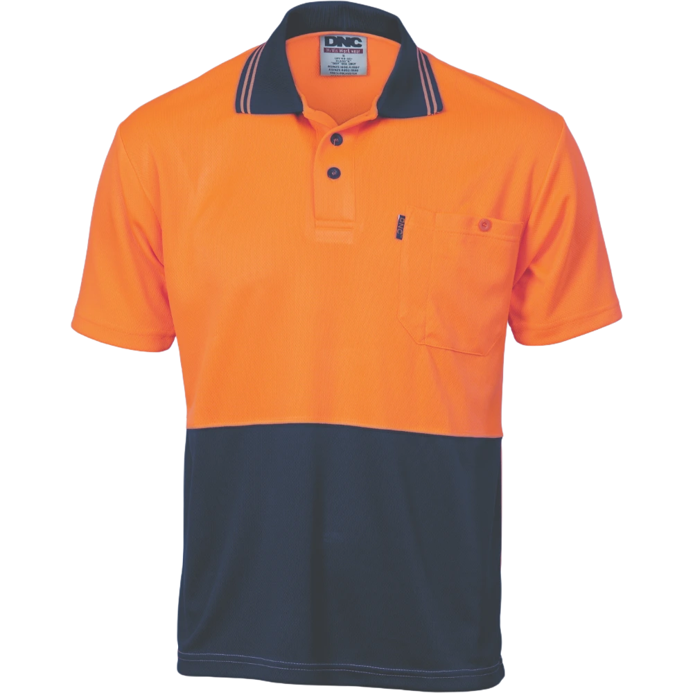 DNC Hi Vis Two Tone Cool Breathe Polo Shirt Short Sleeve 3811