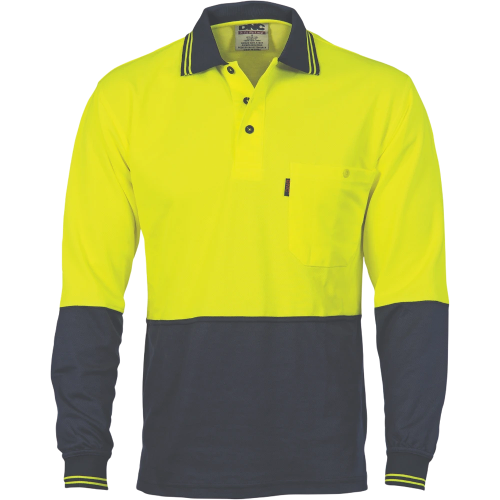DNC HiVis Cotton Two Tone Fluoro Polo Shirt 3816