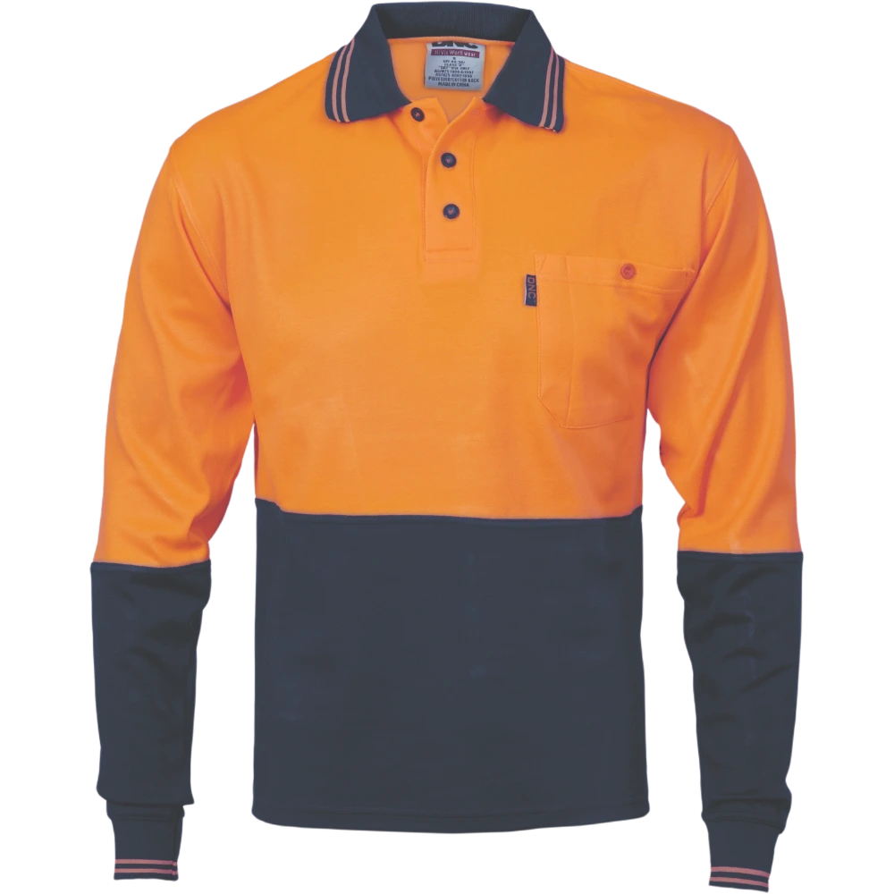DNC HiVis Cotton Two Tone Fluoro Polo Shirt 3816