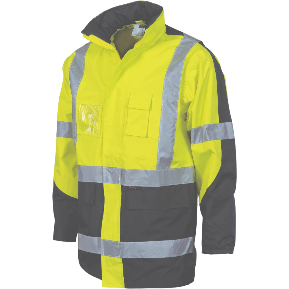DNC HiVis 2 Tone Cross Back D/N 2 in 1 Contrast Rain Jacket 3993