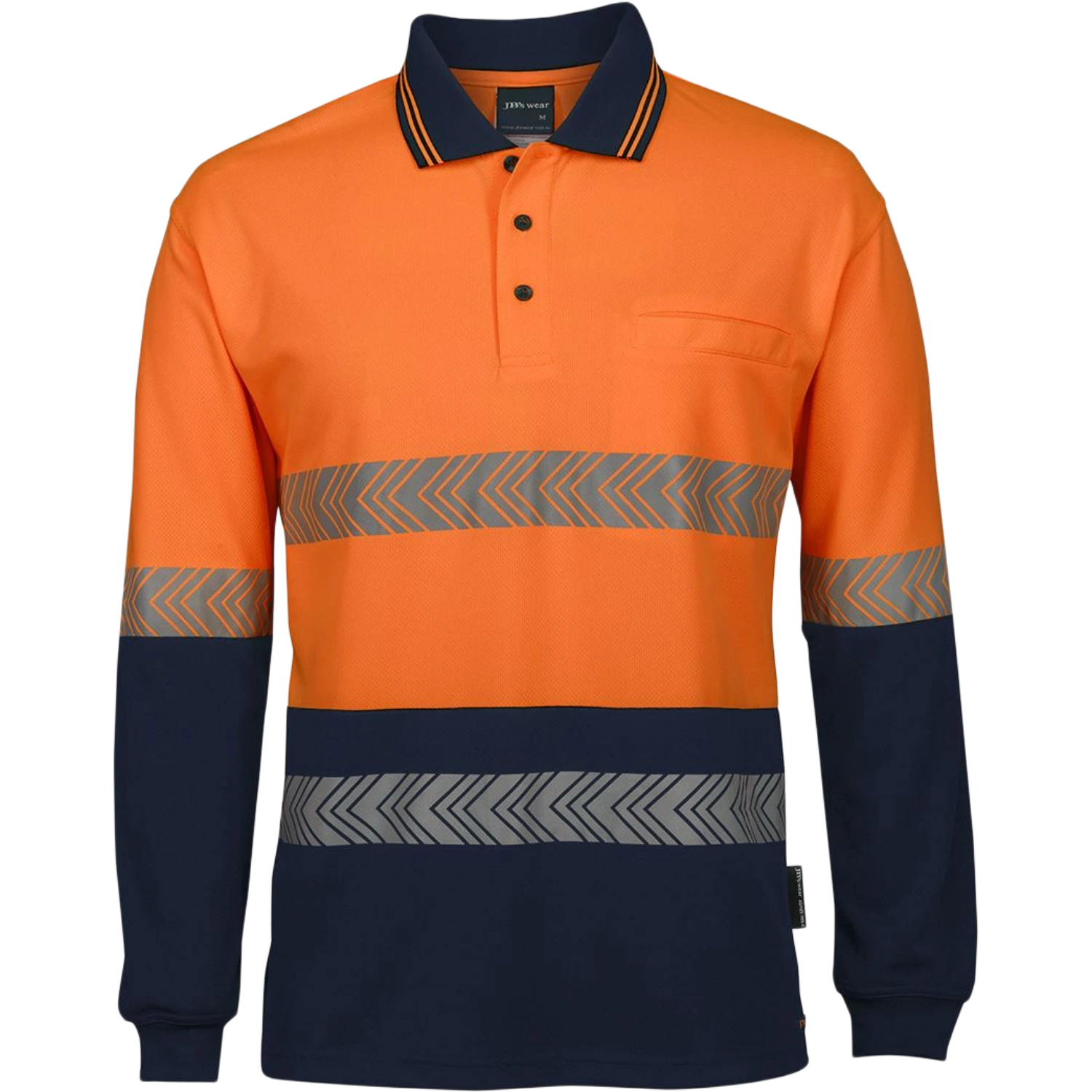JB's Hi Vis L/S Segmented Tape Polo 6HLST