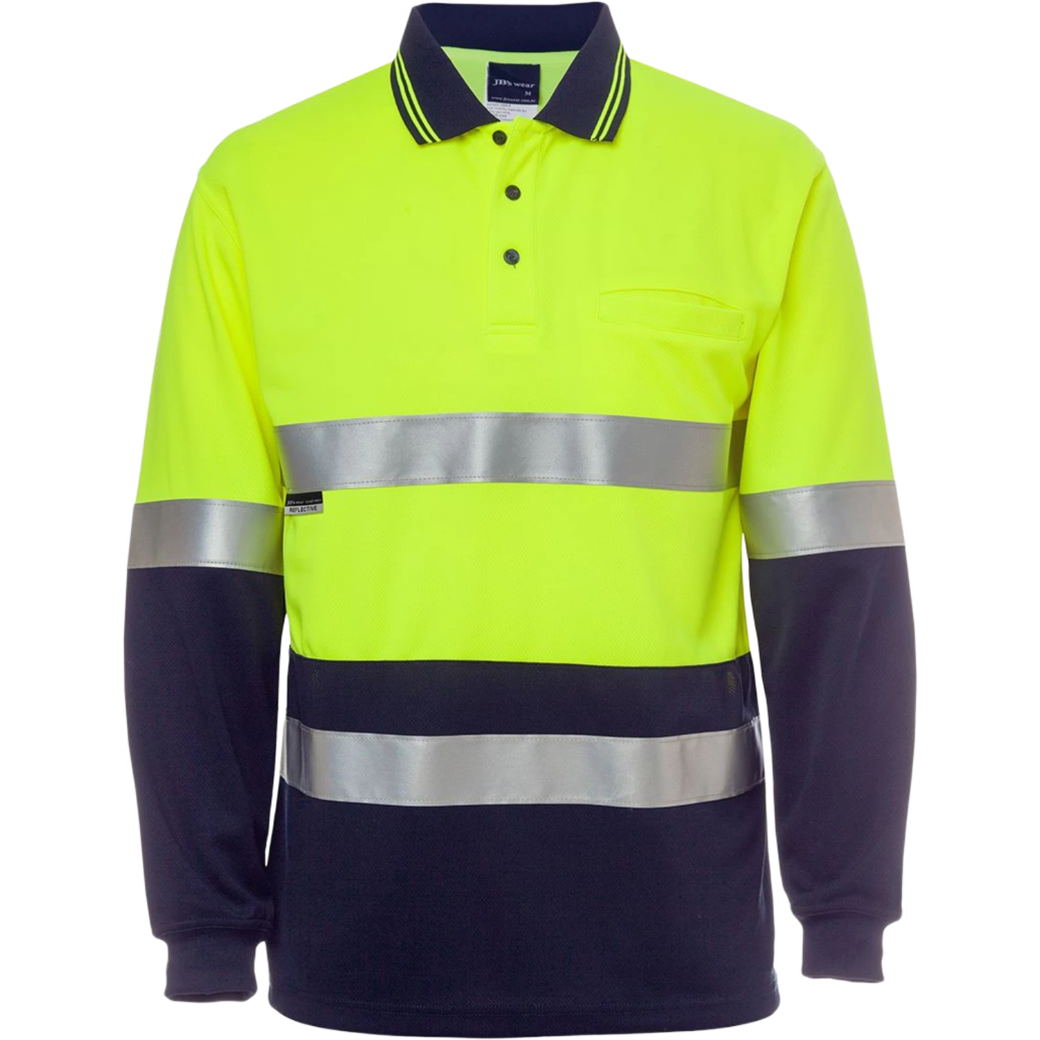 JB's Hi Vis L/S (D+N) Cotton Back Polo 6HMCB