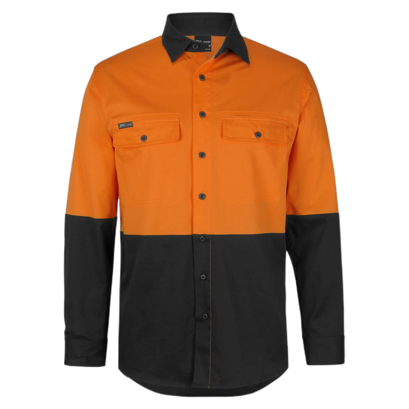 JB'S Hi Vis L/S Stretch Work Shirt 6HSWL