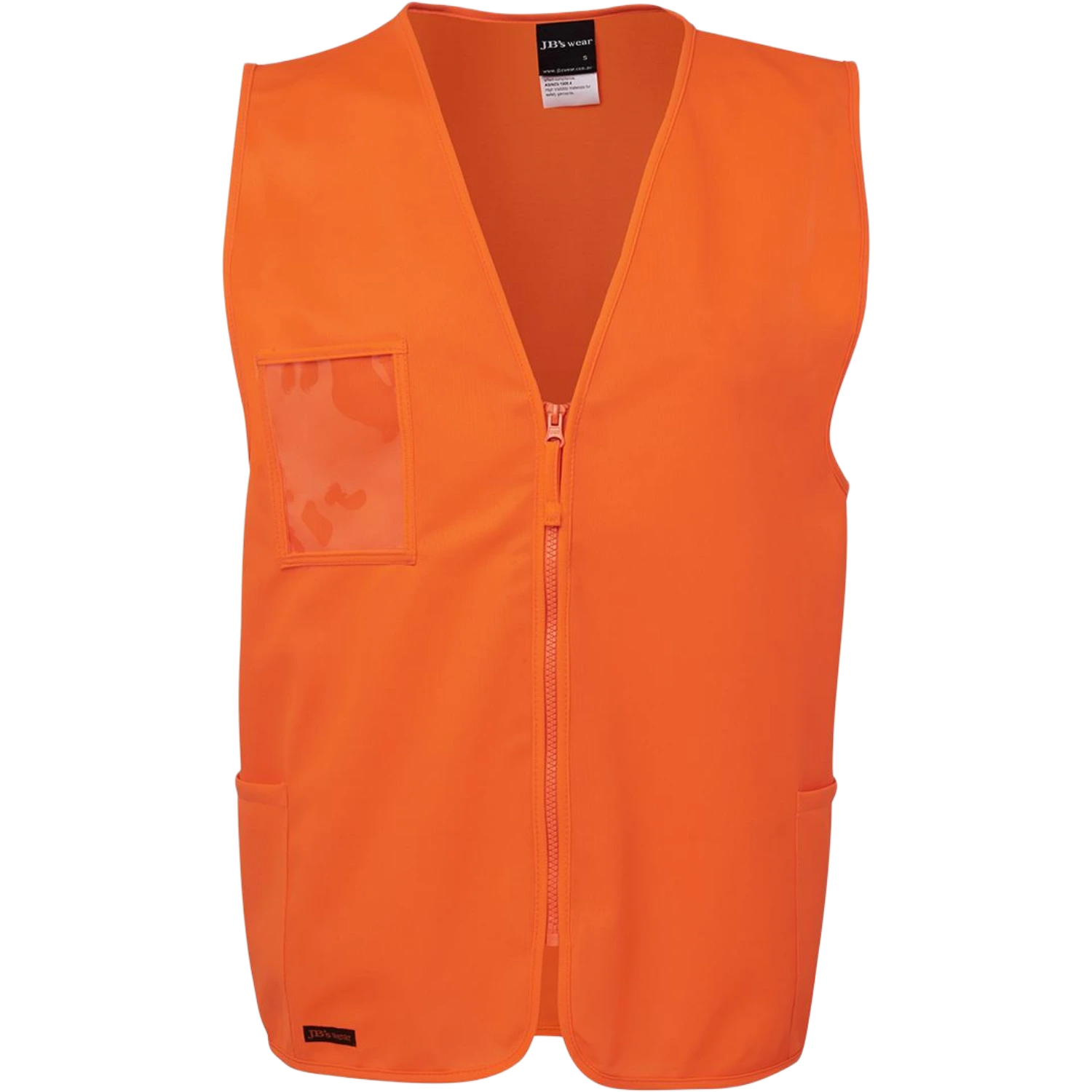 JB's Hi Vis Zip Safety Vest 6HVSZ