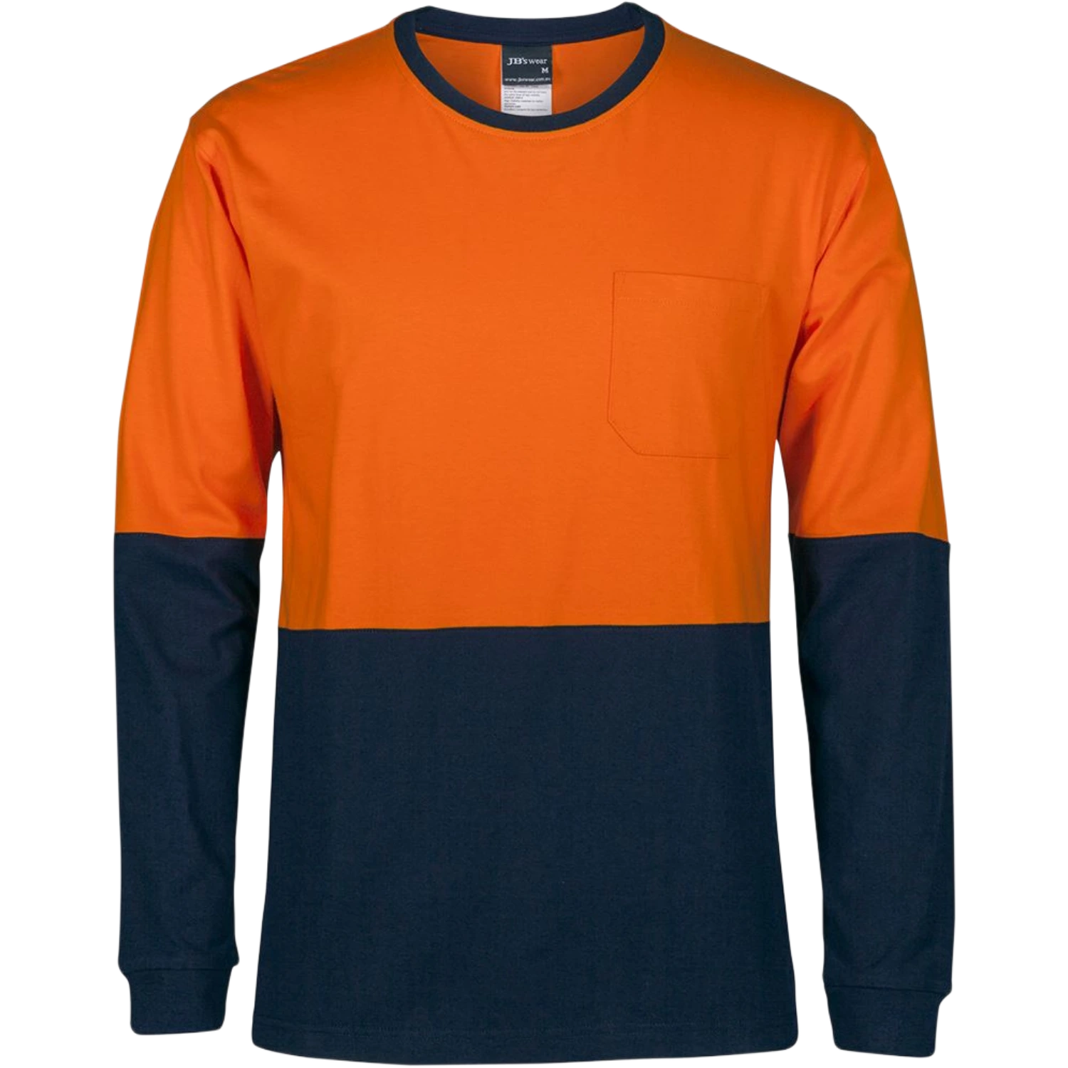 JB's Hi Vis L/S Crew Neck Cotton T-shirt 6HVTN