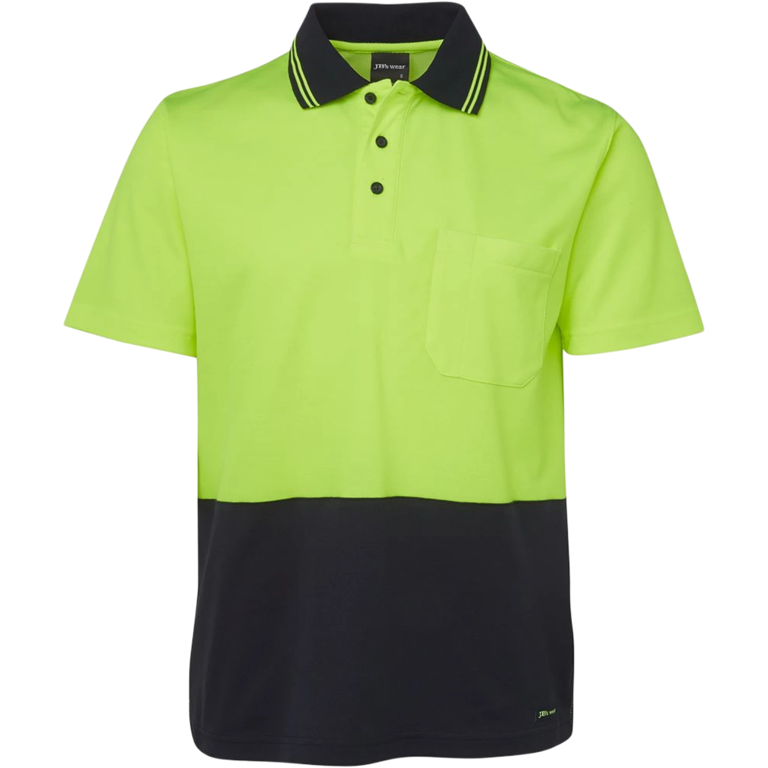 JB's Hi Vis Non Cuff S/S Cotton Back 6NCCS