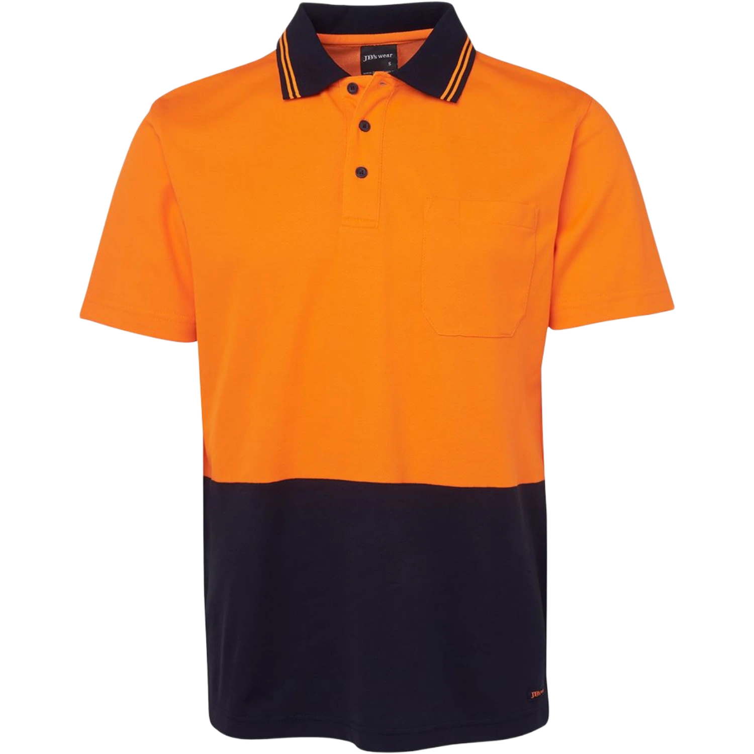 JB's Hi Vis Non Cuff S/S Cotton Back 6NCCS