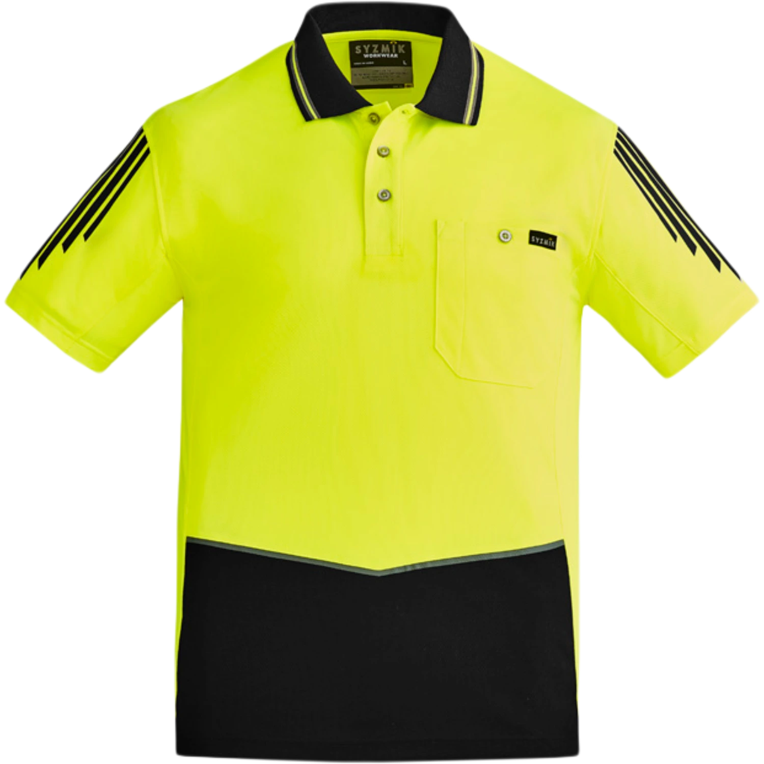 Syzmik Mens Hi Vis Flux Short Sleeve Polo ZH315