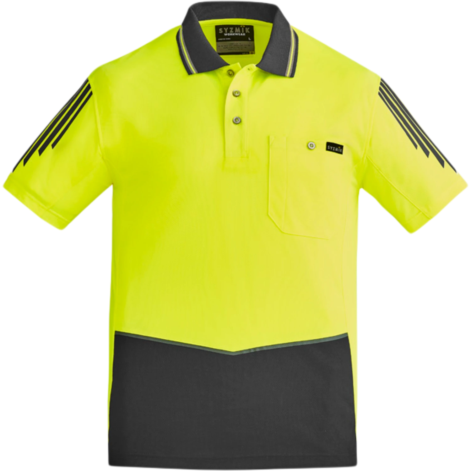 Syzmik Mens Hi Vis Flux Short Sleeve Polo ZH315