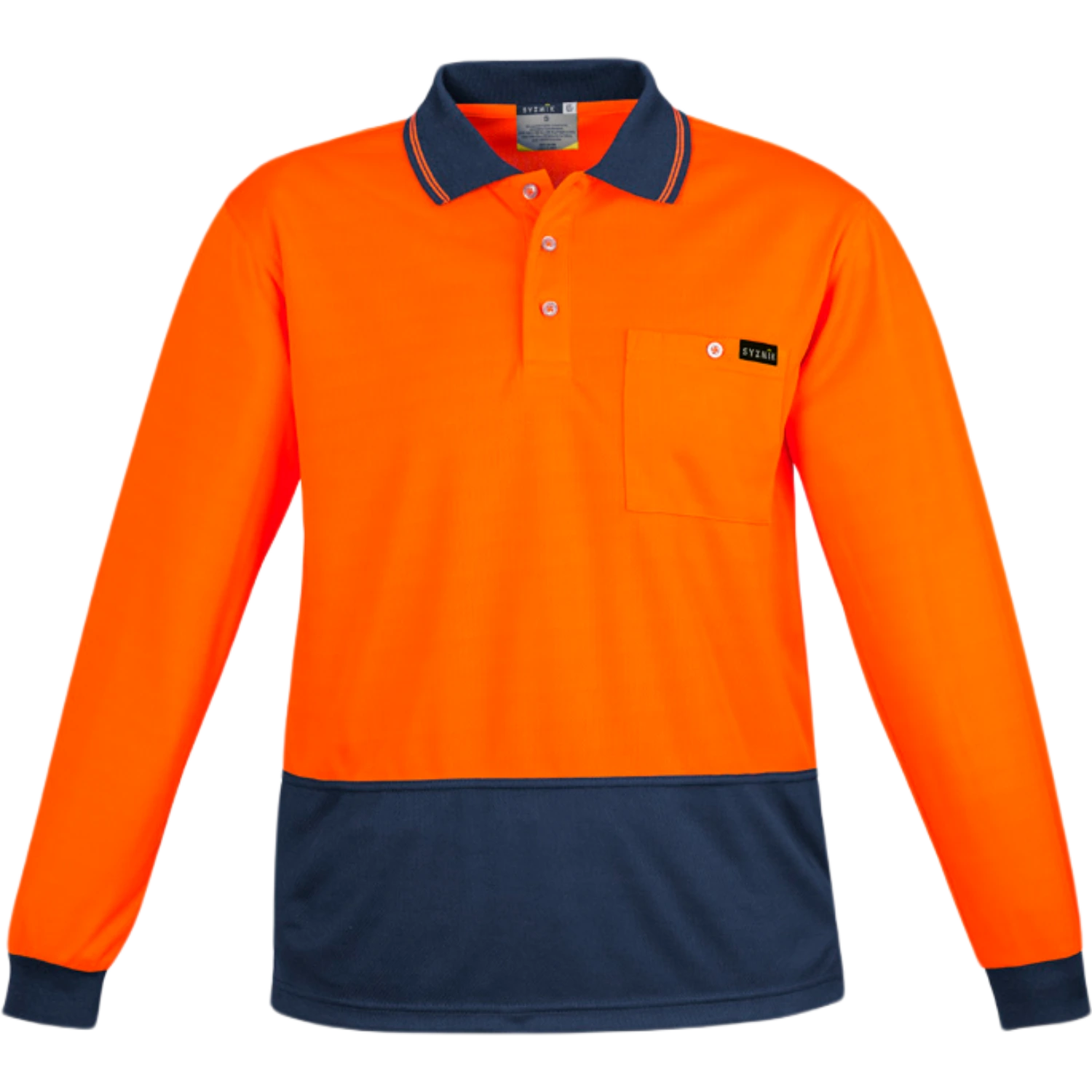 Syzmik Mens Hi Vis Comfort Back Long Sleeve Polo ZH410