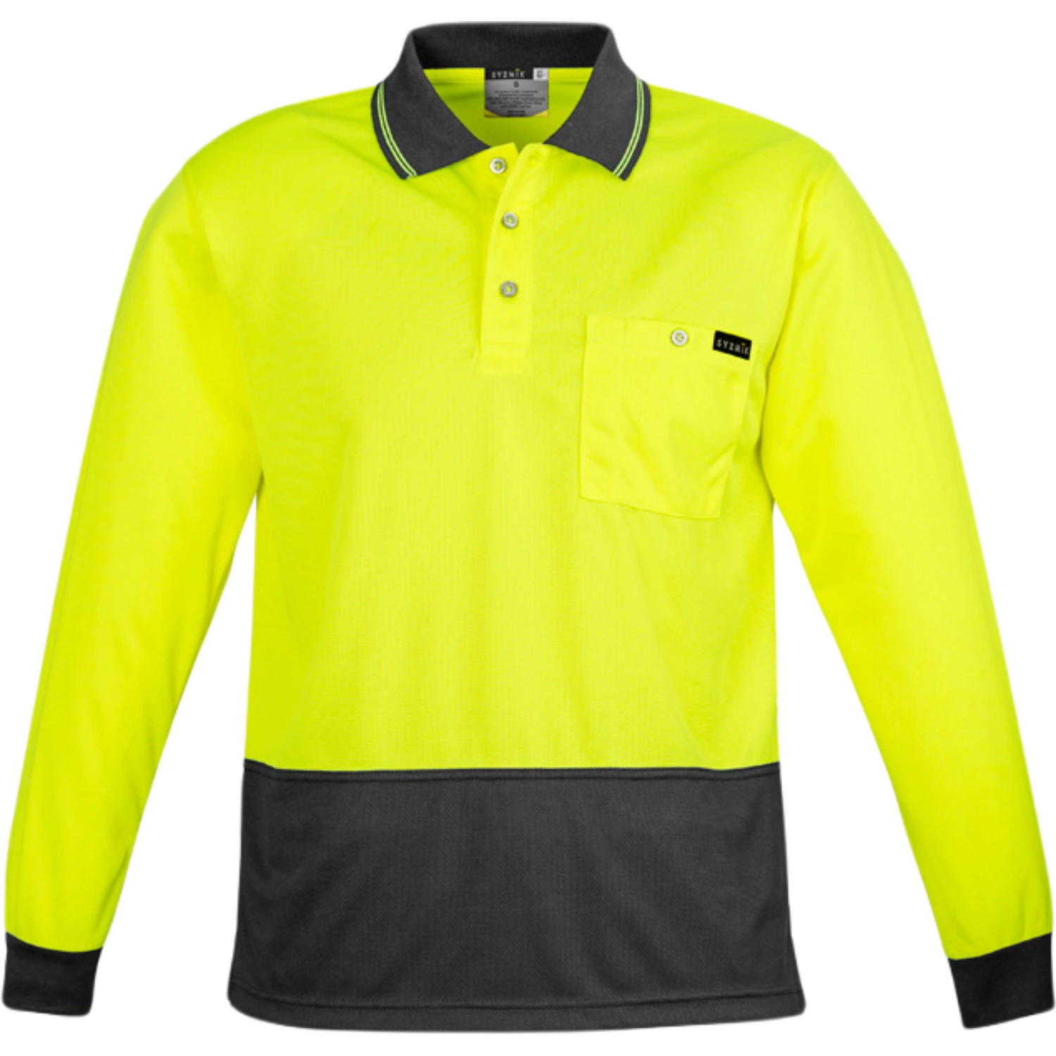Syzmik Mens Hi Vis Comfort Back Long Sleeve Polo ZH410