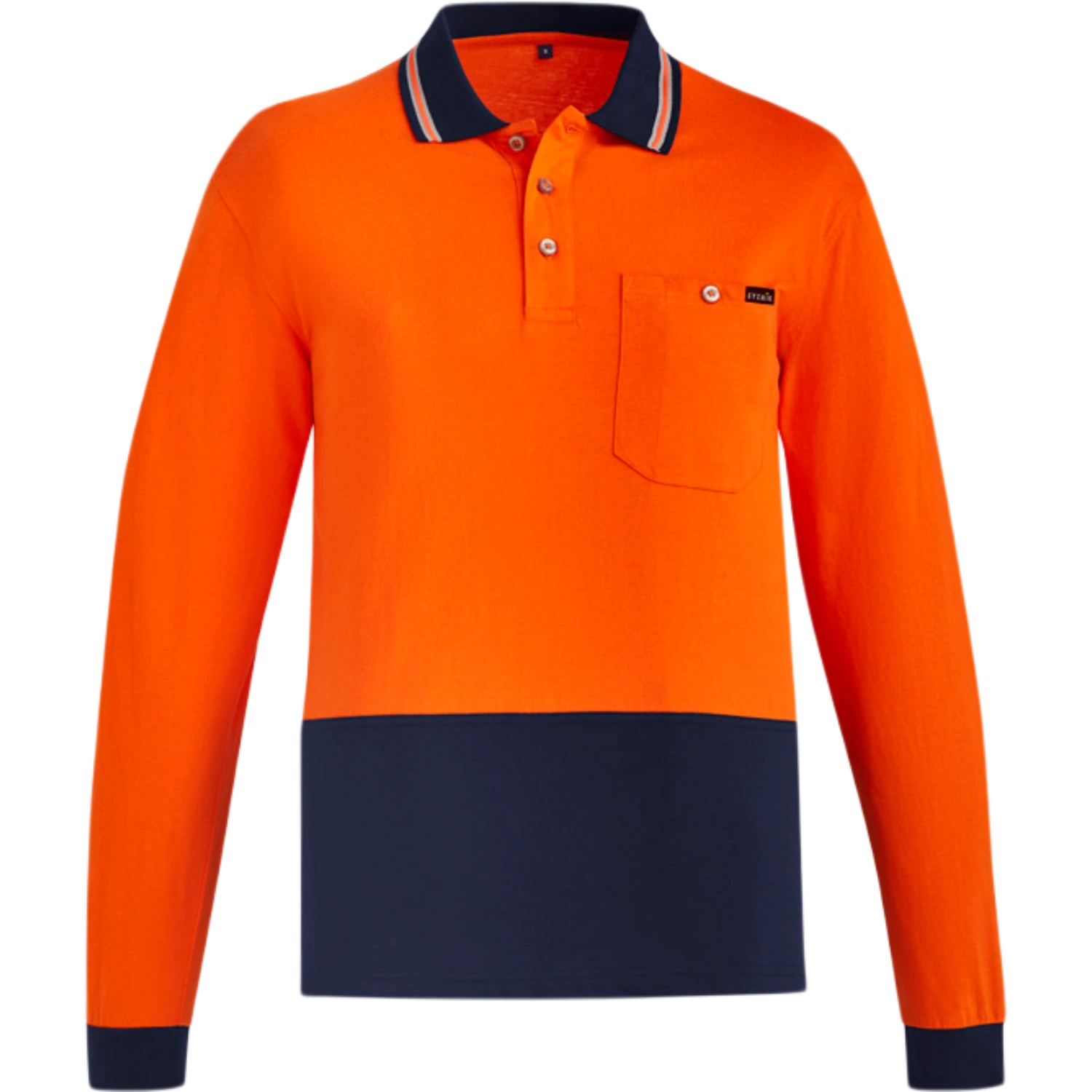 Syzmik Mens Hi Vis Cotton Long Sleeve Polo ZH430