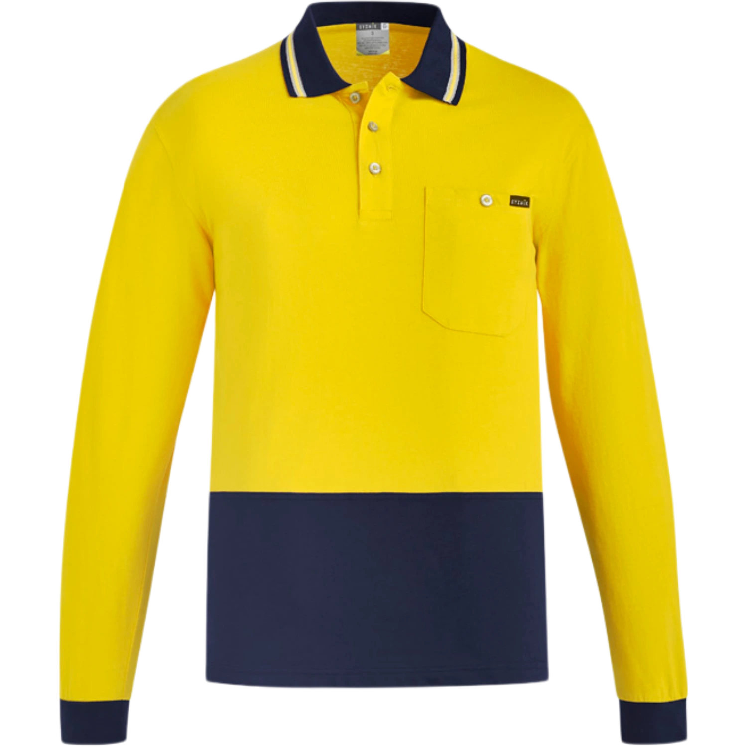 Syzmik Mens Hi Vis Cotton Long Sleeve Polo ZH430