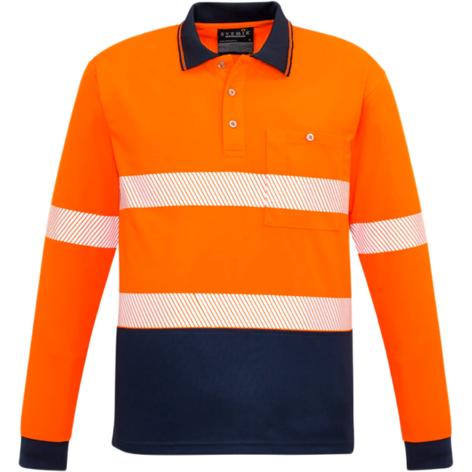 Syzmik Unisex Hi Vis Segmented Tape Long Sleeve Polo ZH530