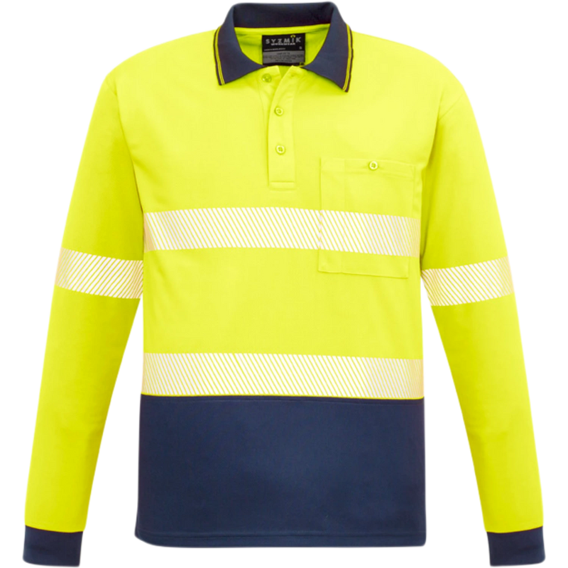 Syzmik Unisex Hi Vis Segmented Tape Long Sleeve Polo ZH530