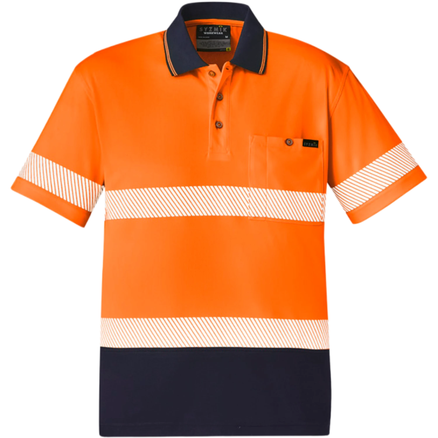 Syzmik Unisex Hi Vis Segmented Tape Short Sleeve Polo ZH535