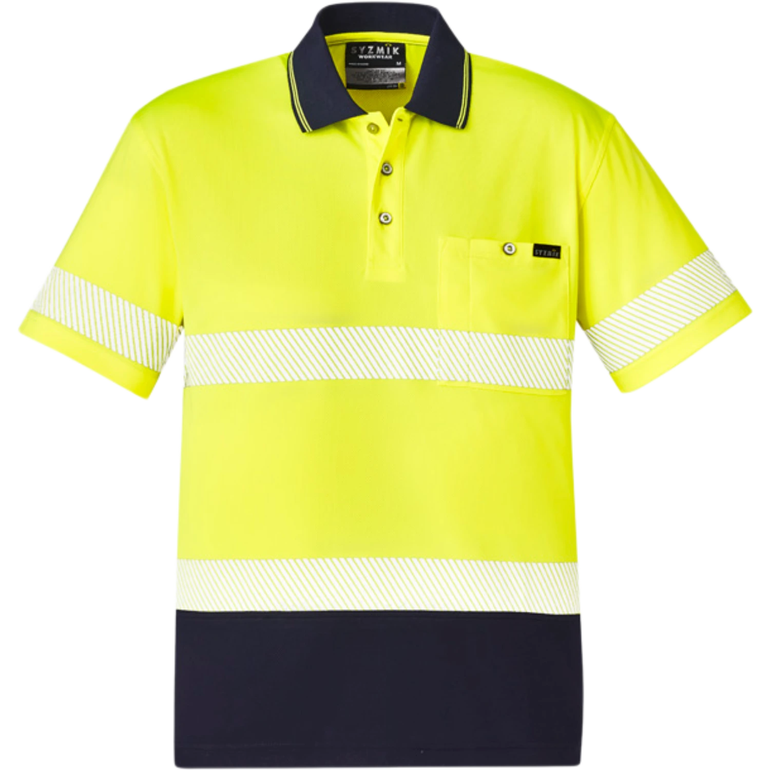 Syzmik Unisex Hi Vis Segmented Tape Short Sleeve Polo ZH535