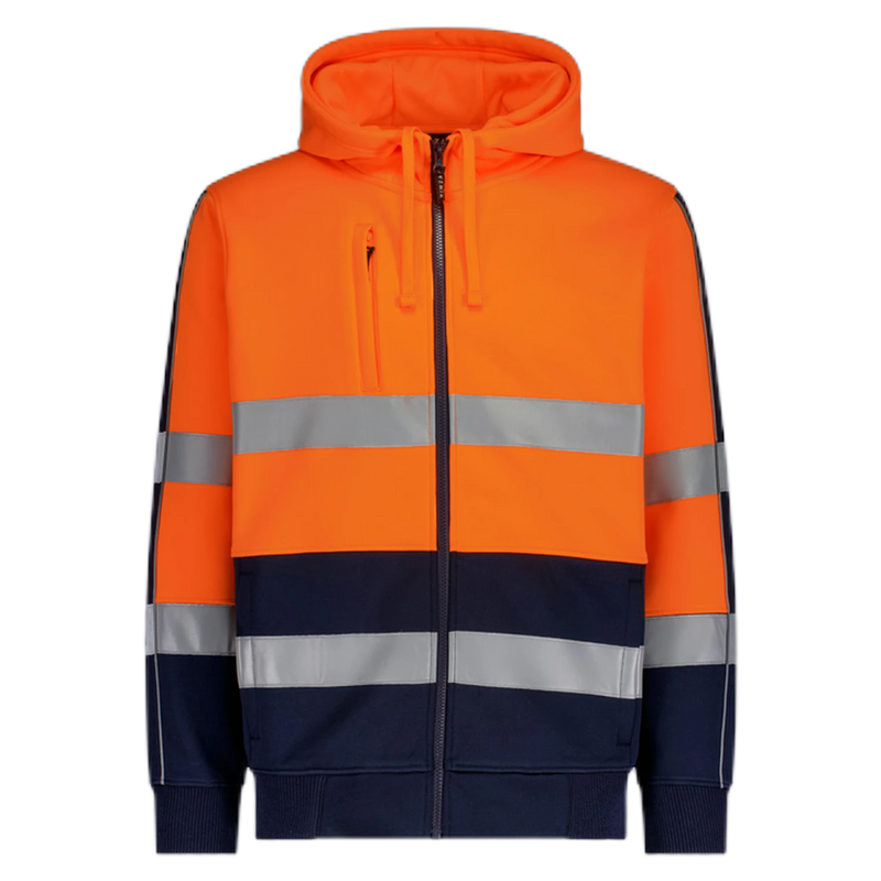 Syzmik Unisex Hi Vis Full Zip Stretch Taped Hoodie ZT486