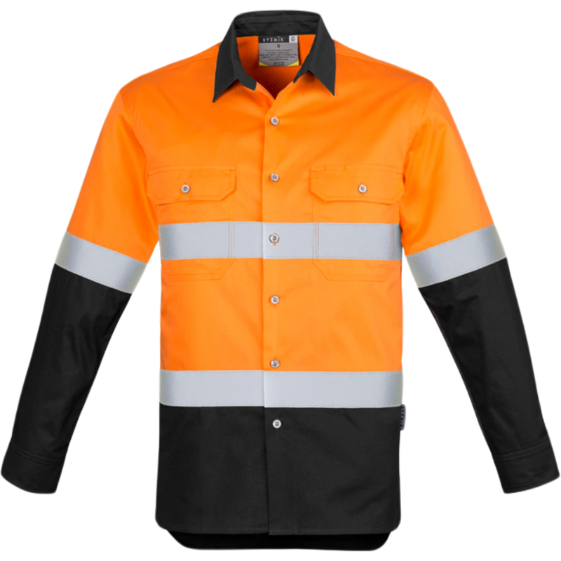 Syzmik Mens Industrial Long Sleeve Shirt Hoop Taped ZW123