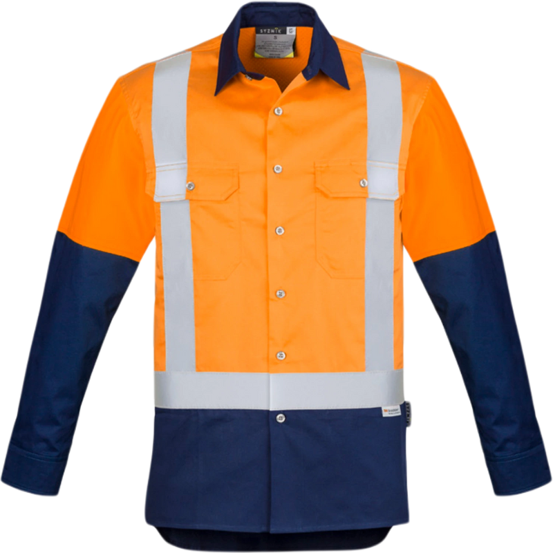Syzmik Mens Industrial Long Sleeve Shirt Shoulder Taped ZW124