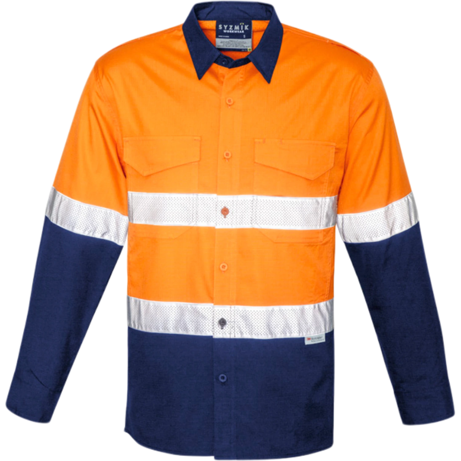 Syzmik Mens Rugged Cooling Hi Vis Taped Long Sleeve Shirt ZW129
