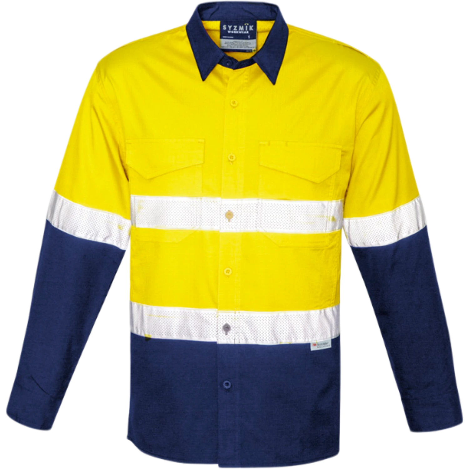 Syzmik Mens Rugged Cooling Hi Vis Taped Long Sleeve Shirt ZW129