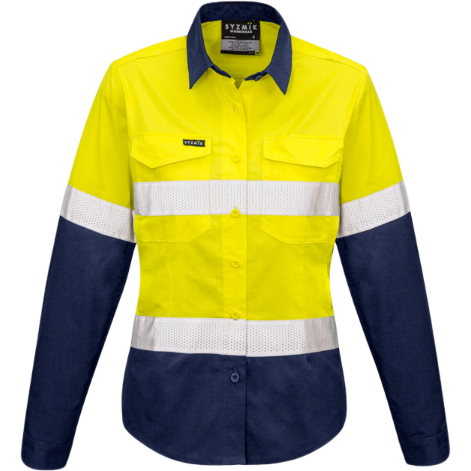 Syzmik Womens Rugged Cooling Hi Vis Taped Long Sleeve Shirt ZW720