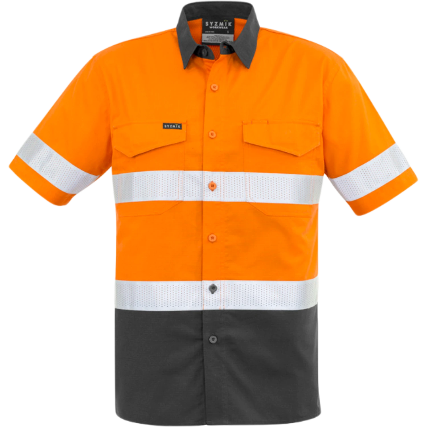 Syzmik Mens Rugged Cooling Hi Vis Taped Short Sleeve Shirt ZW835