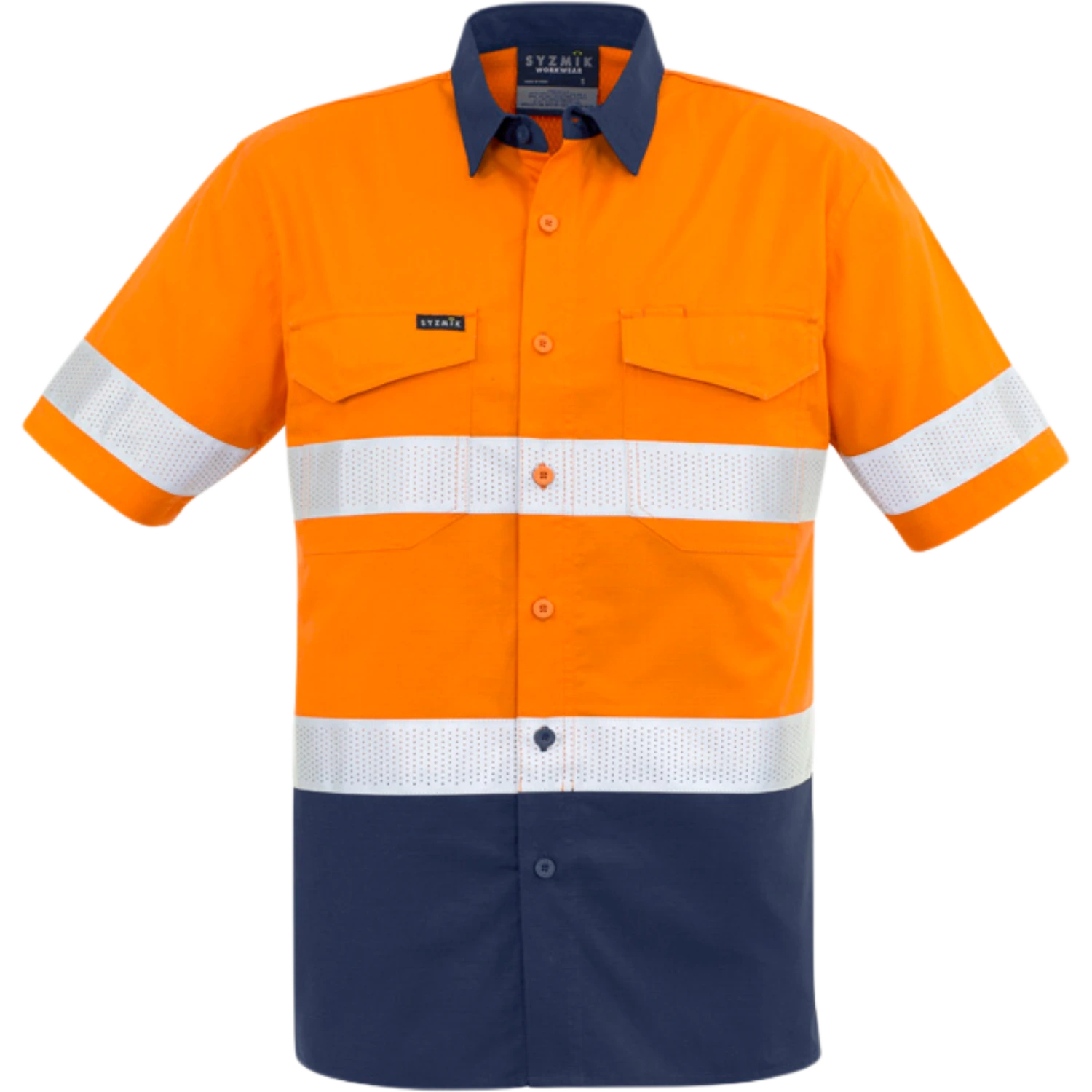 Syzmik Mens Rugged Cooling Hi Vis Taped Short Sleeve Shirt ZW835