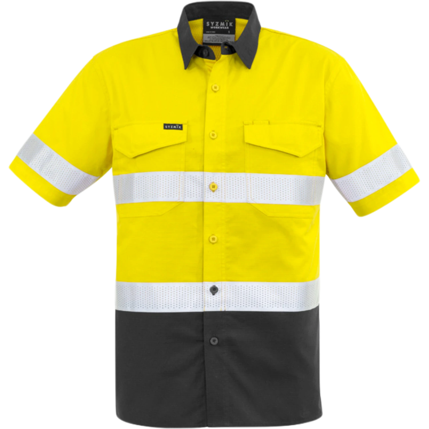 Syzmik Mens Rugged Cooling Hi Vis Taped Short Sleeve Shirt ZW835