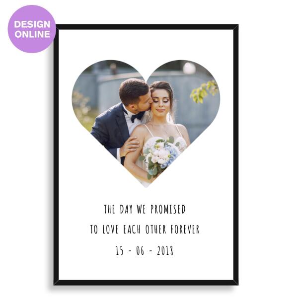 Heart Photo & Personalised Text Print - Printibly