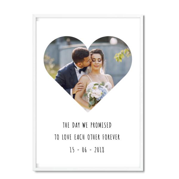 Heart Photo & Personalised Text Print - Printibly