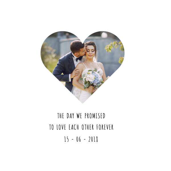 Heart Photo & Personalised Text Print - Printibly