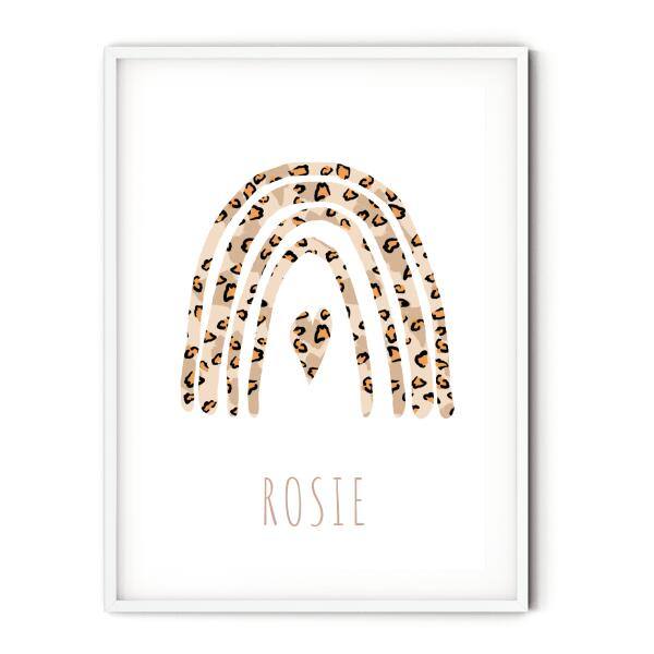 Soho Rainbow Leopard Print Name Art - Printibly