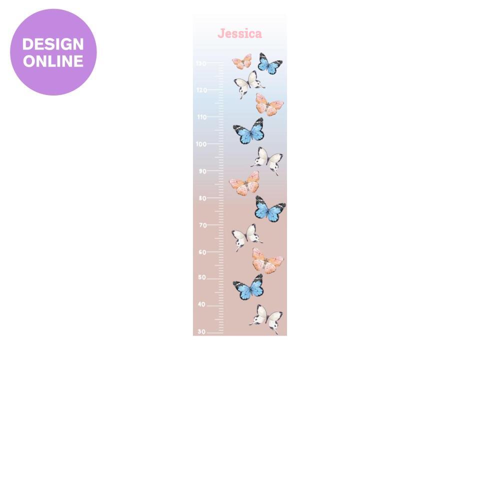 Watercolour Butterflies Growth Chart - Printibly