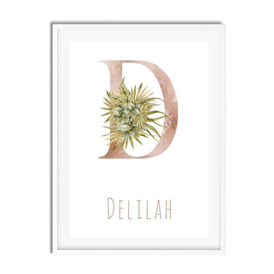 Watercolour Leaf Nursery Letters - Printibly