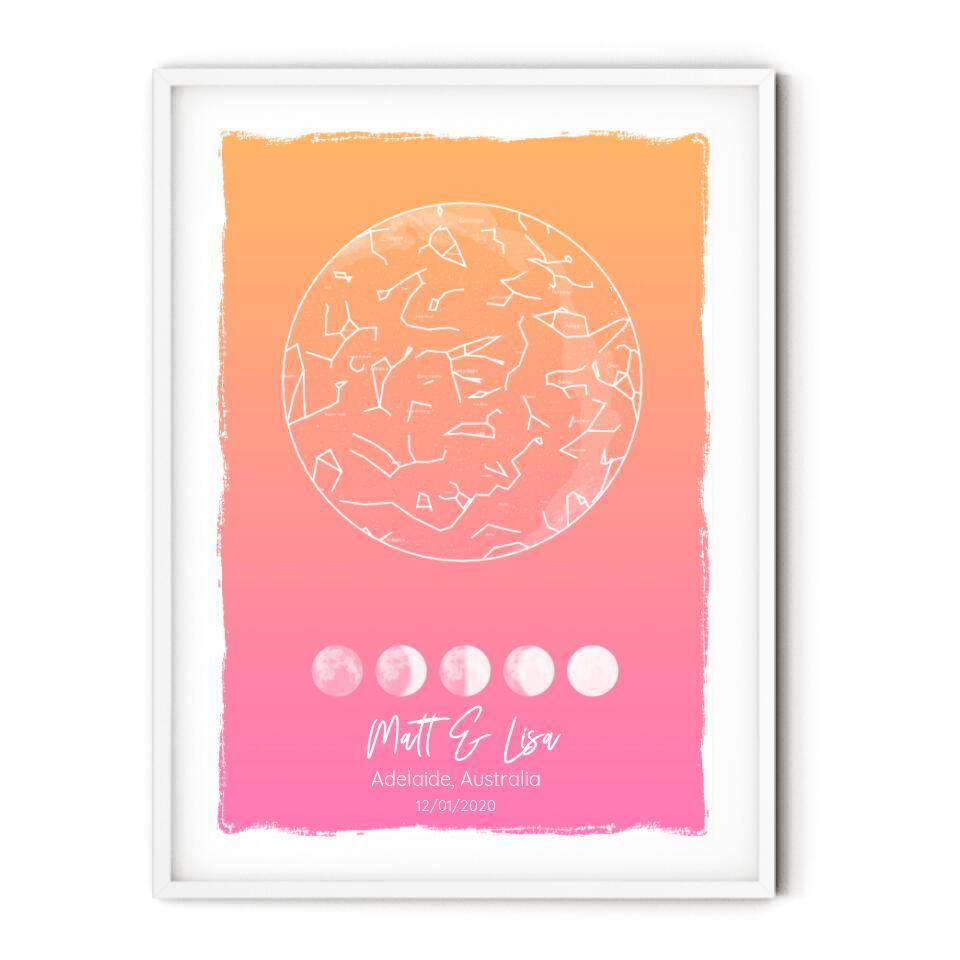 Custom Star Map - Moon Phase - Printibly