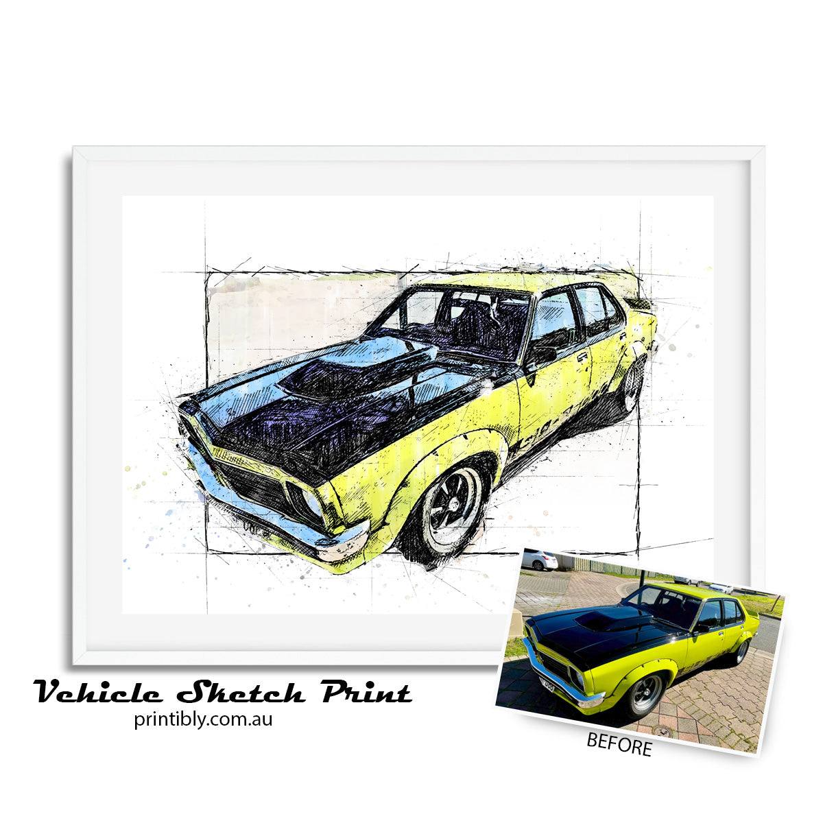 Personalised Sketch Vehicle Print - Printibly